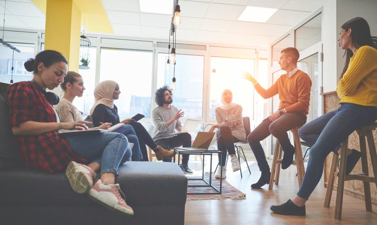 young business people in a team meeting