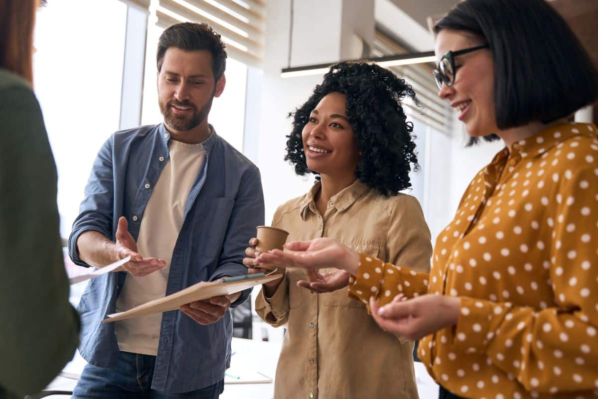 business people having informal meeting